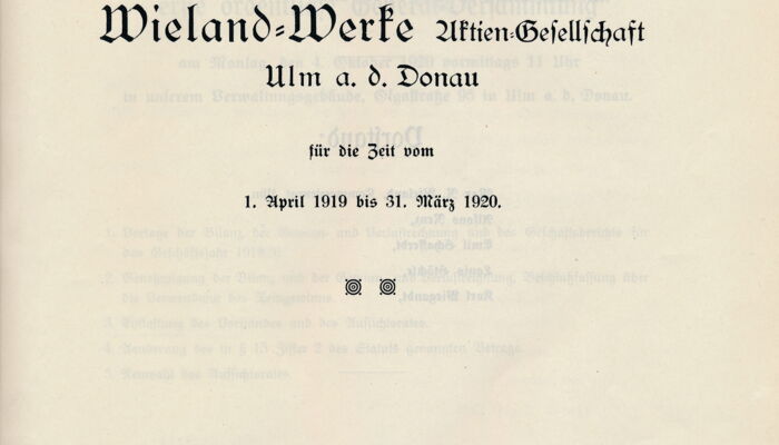 Auszug Geschäftsbericht 1919