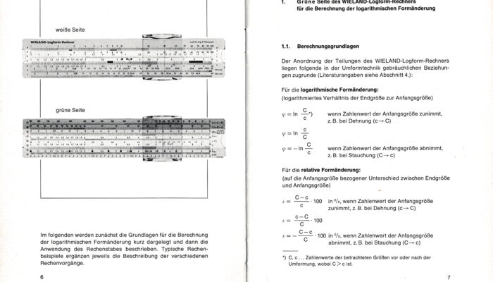 Auszug Wieland-Logform-Rechner