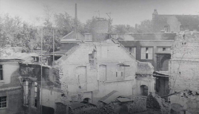 Ulmer Werk nach dem Bombenangriff